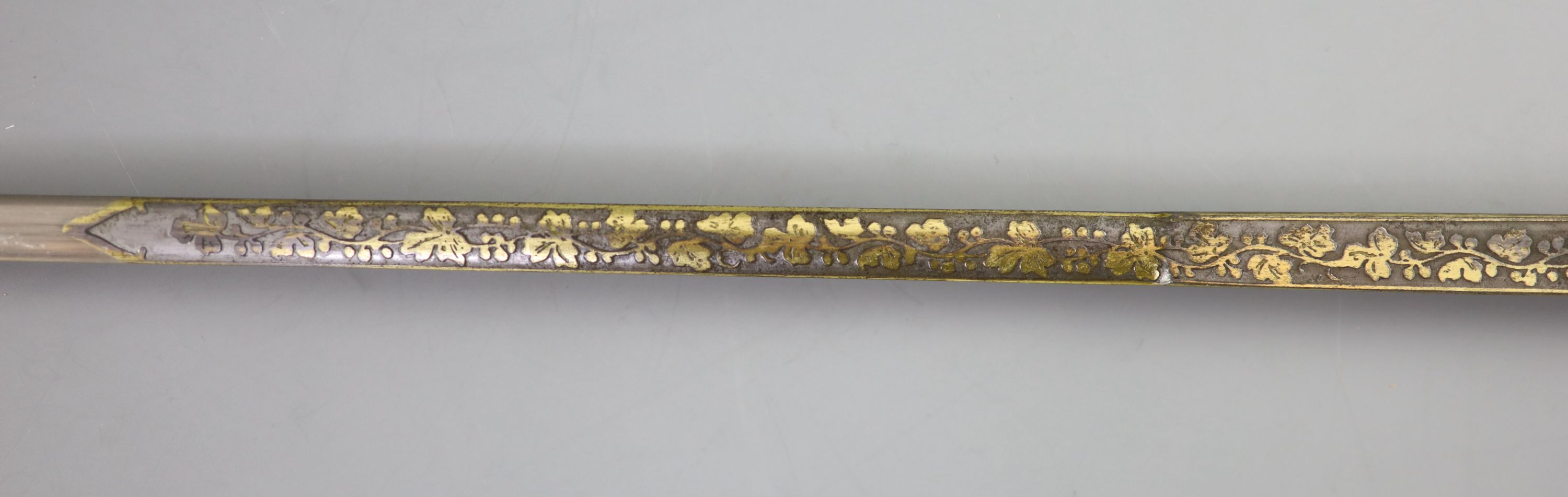 A French Toledo bladed swordstick, 19th century 87cm long